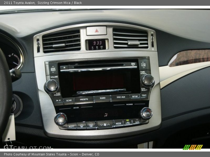 Sizzling Crimson Mica / Black 2011 Toyota Avalon