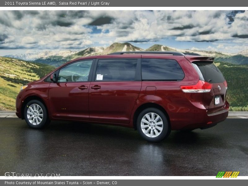 Salsa Red Pearl / Light Gray 2011 Toyota Sienna LE AWD