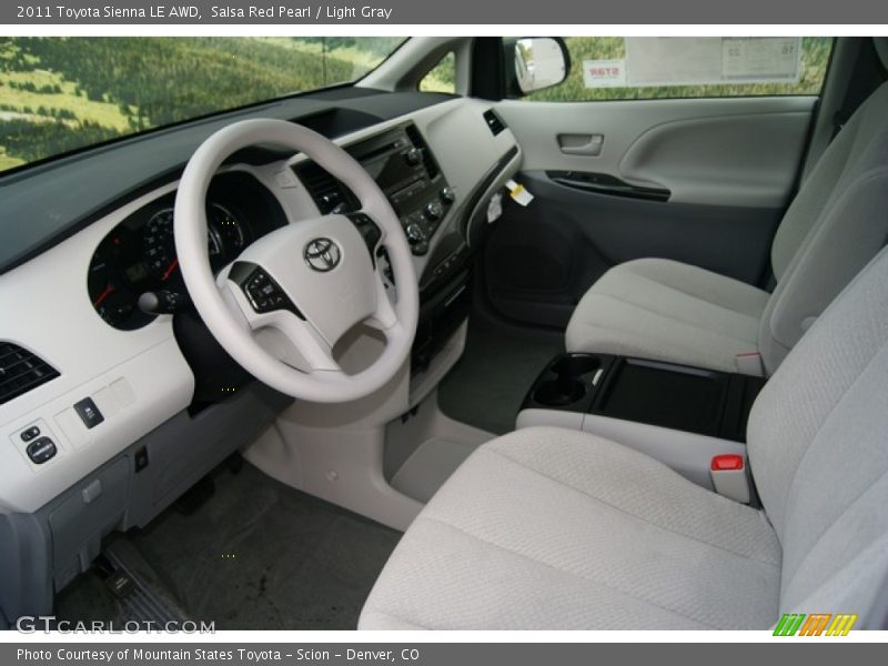 Salsa Red Pearl / Light Gray 2011 Toyota Sienna LE AWD