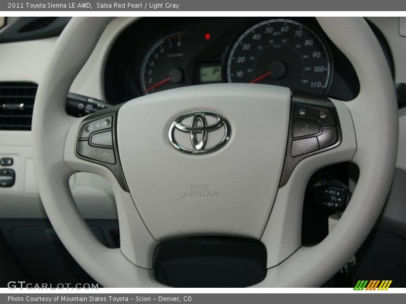 Salsa Red Pearl / Light Gray 2011 Toyota Sienna LE AWD