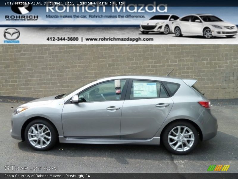 Liquid Silver Metallic / Black 2012 Mazda MAZDA3 s Touring 5 Door
