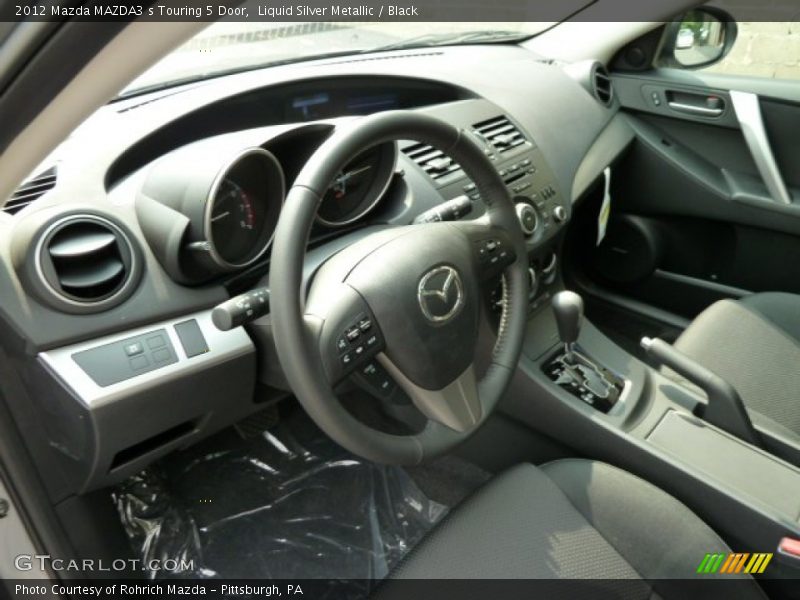 Liquid Silver Metallic / Black 2012 Mazda MAZDA3 s Touring 5 Door