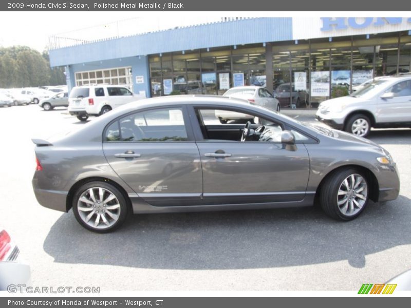 Polished Metal Metallic / Black 2009 Honda Civic Si Sedan