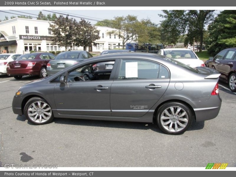Polished Metal Metallic / Black 2009 Honda Civic Si Sedan