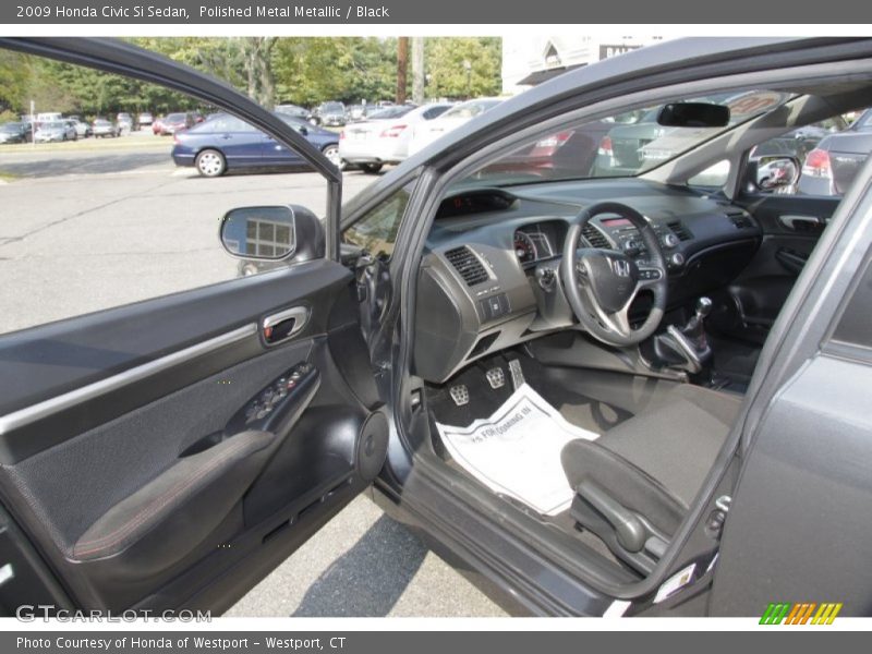Polished Metal Metallic / Black 2009 Honda Civic Si Sedan