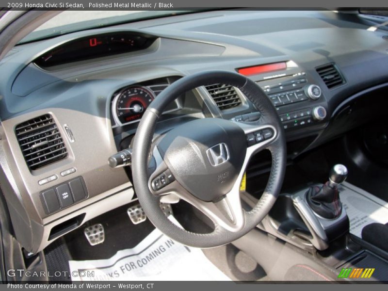 Polished Metal Metallic / Black 2009 Honda Civic Si Sedan
