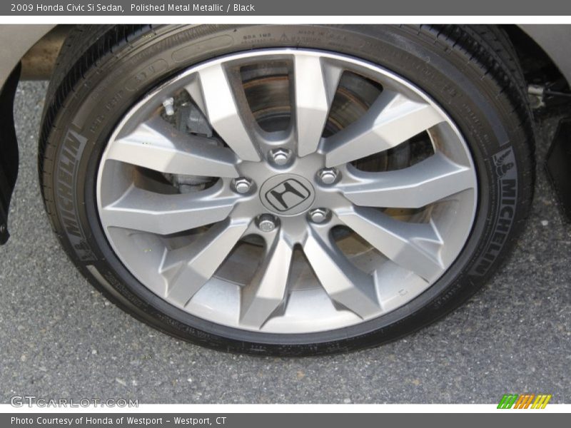 Polished Metal Metallic / Black 2009 Honda Civic Si Sedan