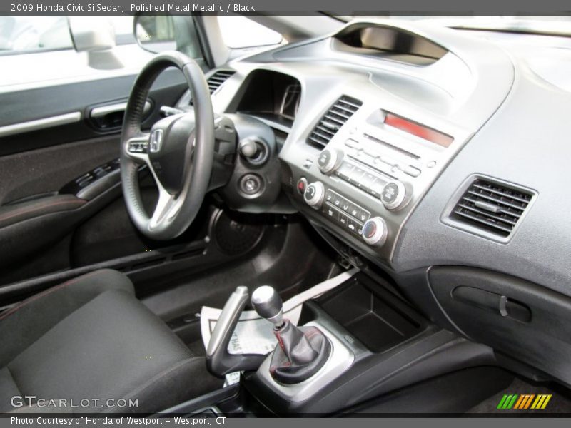 Polished Metal Metallic / Black 2009 Honda Civic Si Sedan