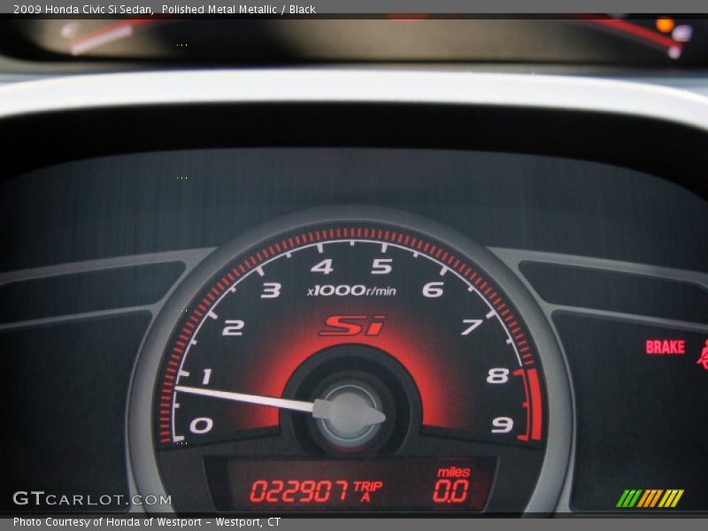 Polished Metal Metallic / Black 2009 Honda Civic Si Sedan