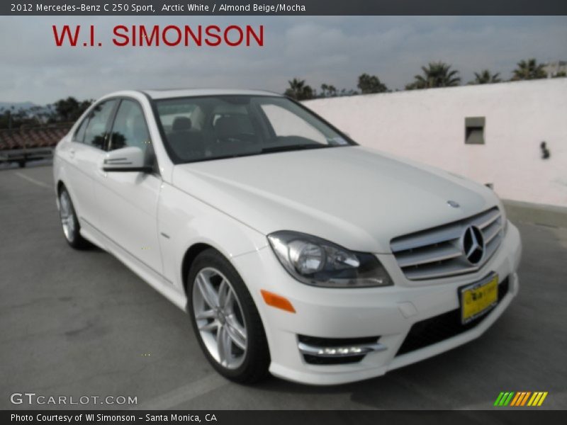 Arctic White / Almond Beige/Mocha 2012 Mercedes-Benz C 250 Sport