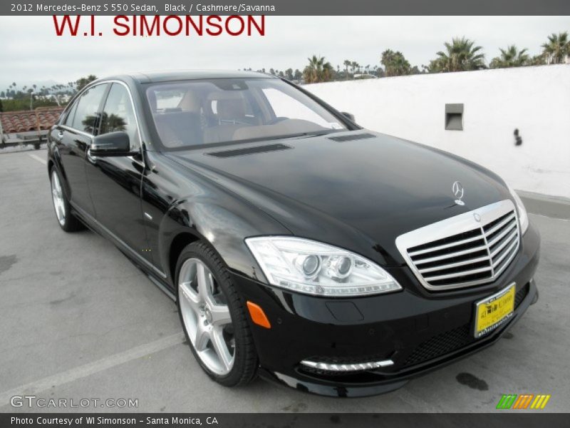 Black / Cashmere/Savanna 2012 Mercedes-Benz S 550 Sedan