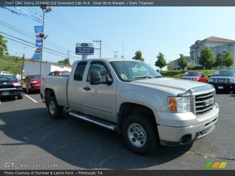 Silver Birch Metallic / Dark Titanium 2007 GMC Sierra 2500HD SLE Extended Cab 4x4