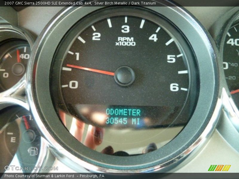 Silver Birch Metallic / Dark Titanium 2007 GMC Sierra 2500HD SLE Extended Cab 4x4