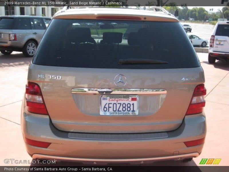 Sand Beige Metallic / Cashmere 2009 Mercedes-Benz ML 350 4Matic