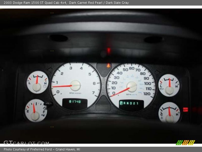  2003 Ram 1500 ST Quad Cab 4x4 ST Quad Cab 4x4 Gauges
