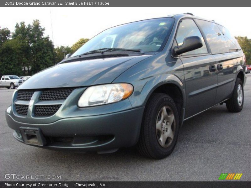Steel Blue Pearl / Taupe 2002 Dodge Grand Caravan SE