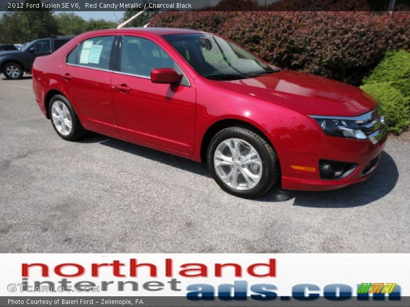Red Candy Metallic / Charcoal Black 2012 Ford Fusion SE V6