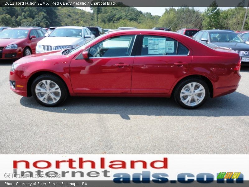 Red Candy Metallic / Charcoal Black 2012 Ford Fusion SE V6