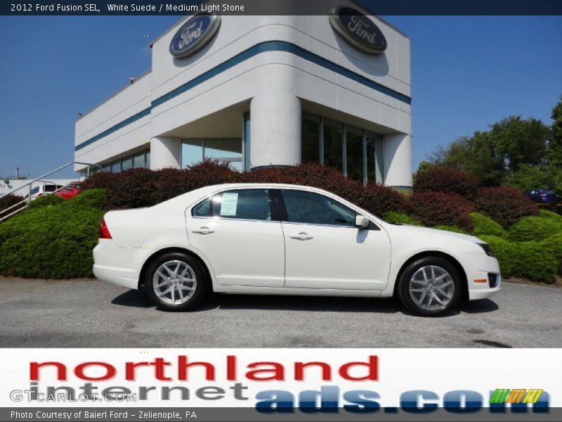 White Suede / Medium Light Stone 2012 Ford Fusion SEL