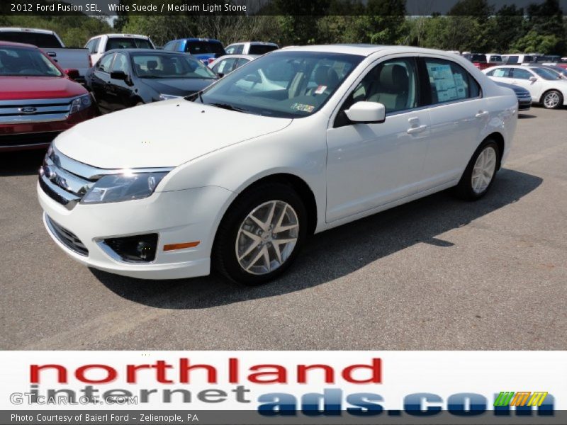 White Suede / Medium Light Stone 2012 Ford Fusion SEL