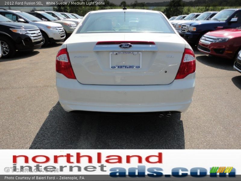 White Suede / Medium Light Stone 2012 Ford Fusion SEL