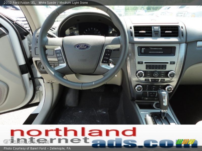 White Suede / Medium Light Stone 2012 Ford Fusion SEL