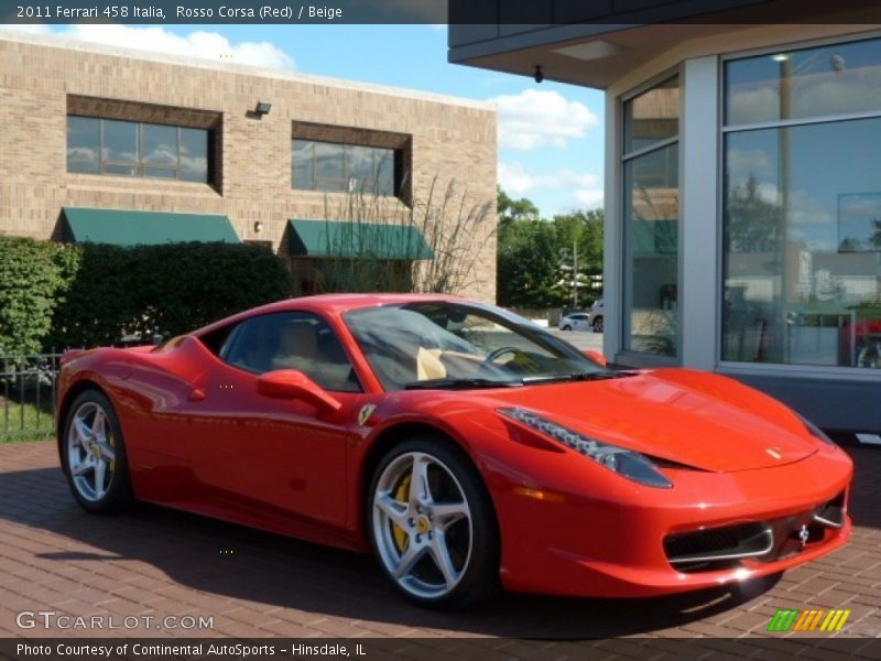 Front 3/4 View of 2011 458 Italia