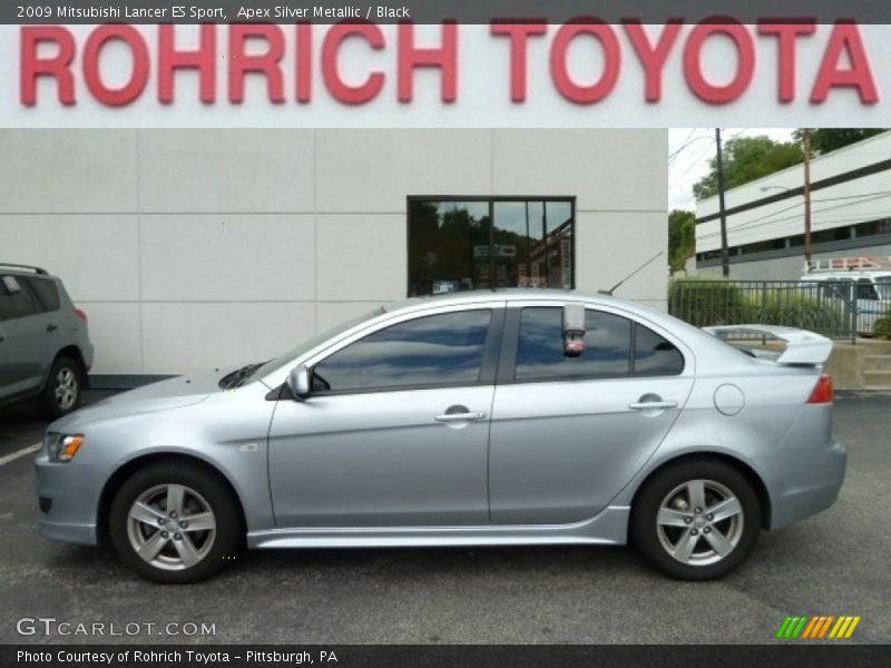 Apex Silver Metallic / Black 2009 Mitsubishi Lancer ES Sport