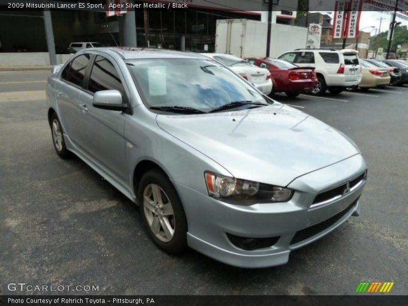 Apex Silver Metallic / Black 2009 Mitsubishi Lancer ES Sport