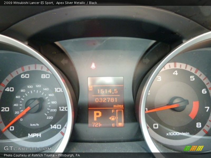 Apex Silver Metallic / Black 2009 Mitsubishi Lancer ES Sport