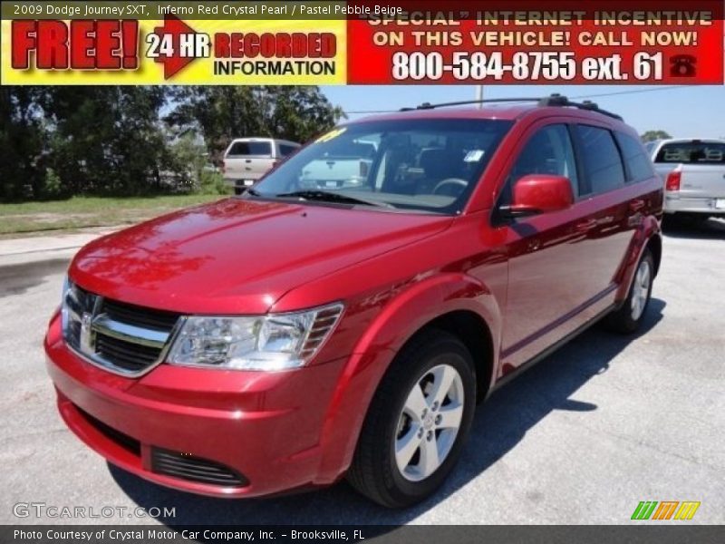 Inferno Red Crystal Pearl / Pastel Pebble Beige 2009 Dodge Journey SXT