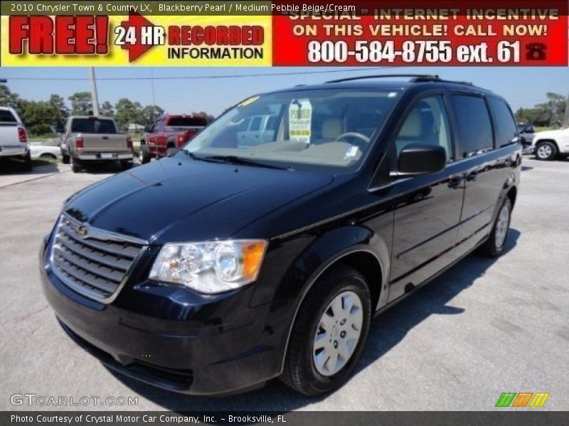 Blackberry Pearl / Medium Pebble Beige/Cream 2010 Chrysler Town & Country LX