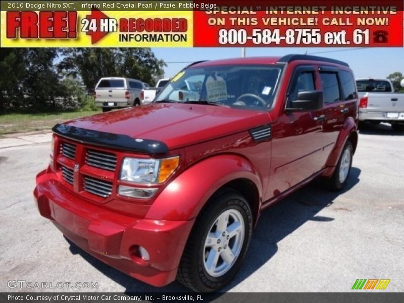 Inferno Red Crystal Pearl / Pastel Pebble Beige 2010 Dodge Nitro SXT