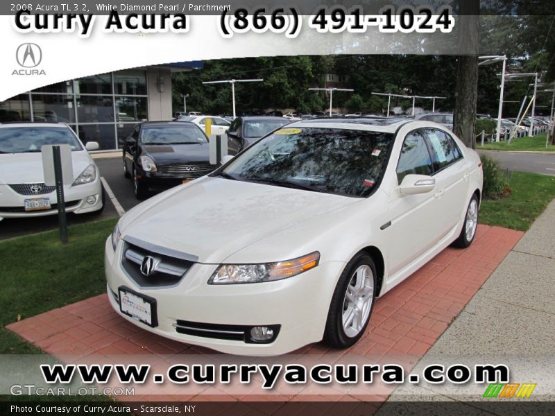 White Diamond Pearl / Parchment 2008 Acura TL 3.2