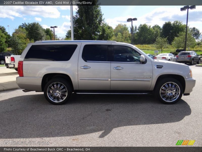 Gold Mist / Ebony/Ebony 2007 Cadillac Escalade ESV AWD