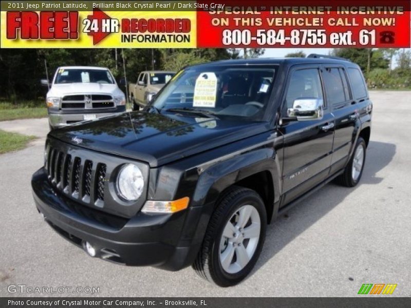 Brilliant Black Crystal Pearl / Dark Slate Gray 2011 Jeep Patriot Latitude