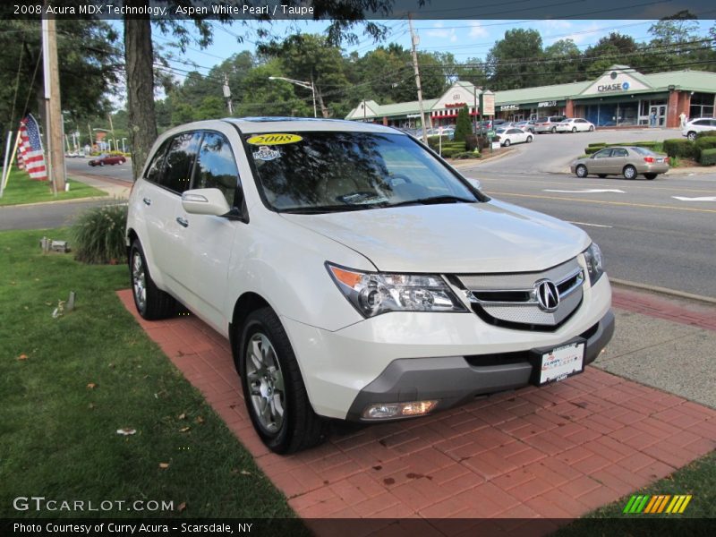 Aspen White Pearl / Taupe 2008 Acura MDX Technology