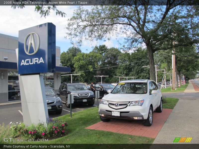 Aspen White Pearl / Taupe 2008 Acura MDX Technology