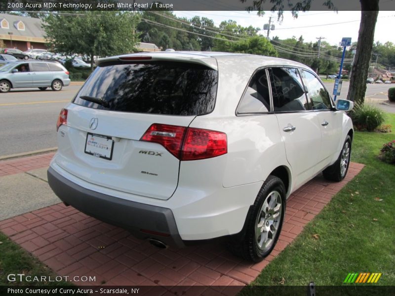 Aspen White Pearl / Taupe 2008 Acura MDX Technology