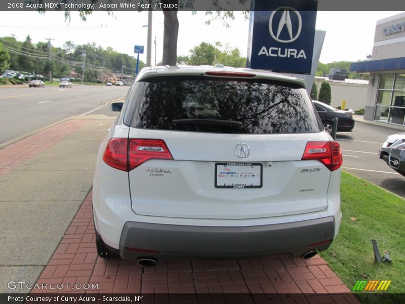 Aspen White Pearl / Taupe 2008 Acura MDX Technology