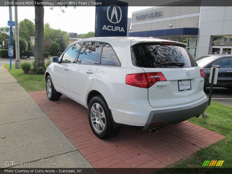 Aspen White Pearl / Taupe 2008 Acura MDX Technology