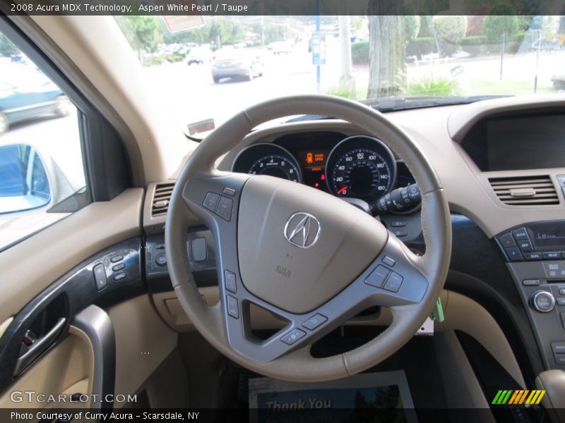 Aspen White Pearl / Taupe 2008 Acura MDX Technology