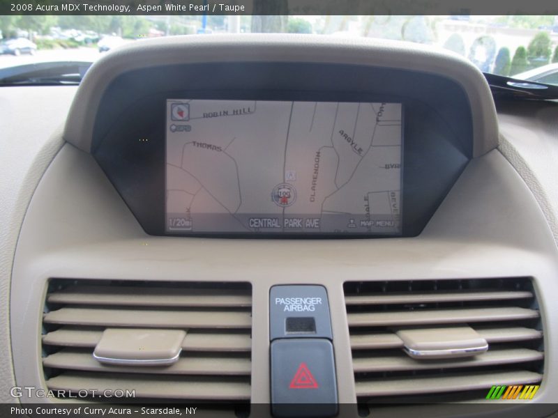 Aspen White Pearl / Taupe 2008 Acura MDX Technology