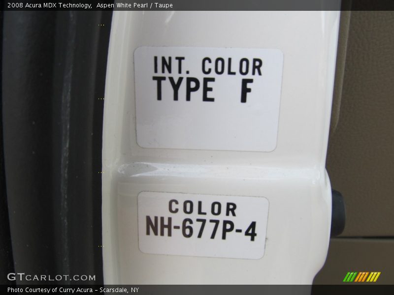 Aspen White Pearl / Taupe 2008 Acura MDX Technology