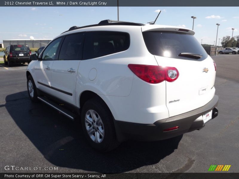 White / Dark Gray/Light Gray 2012 Chevrolet Traverse LS