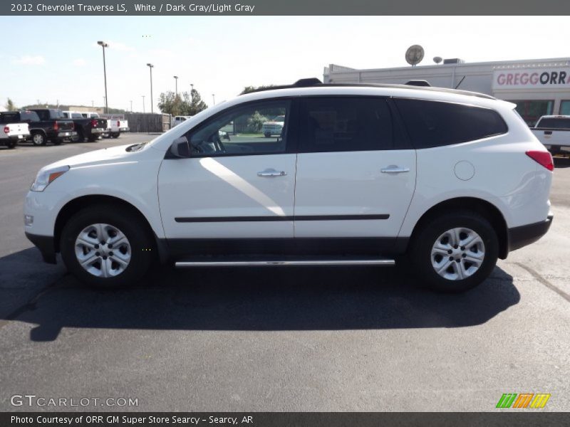 White / Dark Gray/Light Gray 2012 Chevrolet Traverse LS