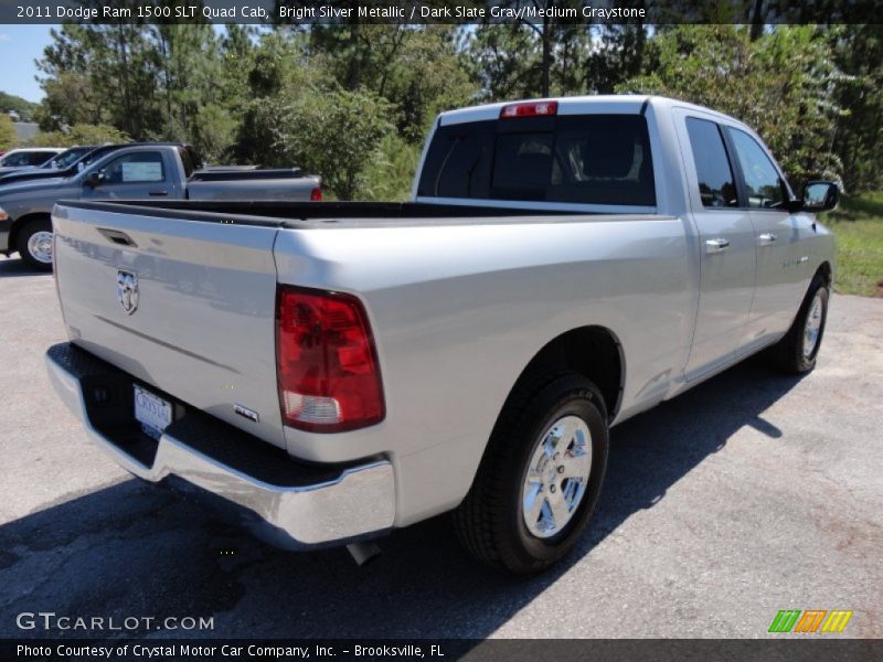 Bright Silver Metallic / Dark Slate Gray/Medium Graystone 2011 Dodge Ram 1500 SLT Quad Cab