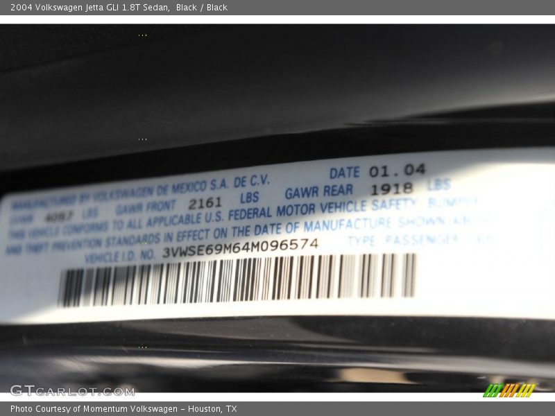 Black / Black 2004 Volkswagen Jetta GLI 1.8T Sedan