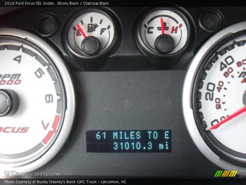 Ebony Black / Charcoal Black 2010 Ford Focus SEL Sedan