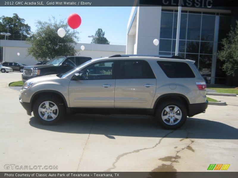 Gold Mist Metallic / Ebony 2012 GMC Acadia SLE